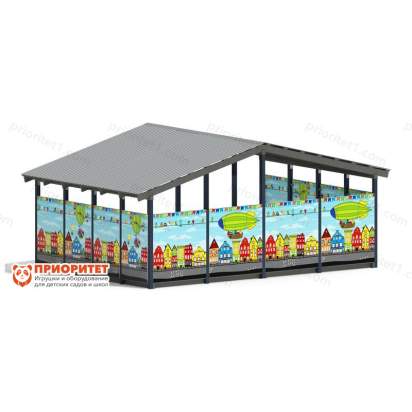 Теневой навес «Город» №1 для детского сада сзади 2