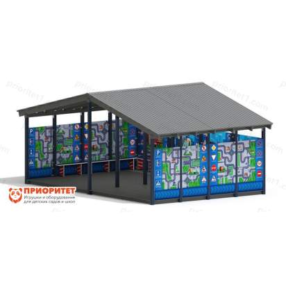 Теневой навес «ДПС» №1 для детского сада сбоку