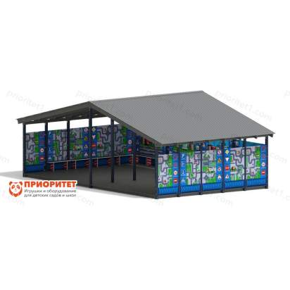 Теневой навес «ДПС» №2 для детского сада сбоку