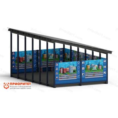 Теневой навес «ДПС» №3 для детского сада сбоку 2