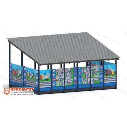 Теневой навес «ДПС» №3 для детского сада сзади