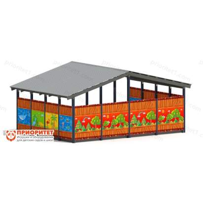 Теневой навес «Карандаши» №1 для детского сада сзади 2