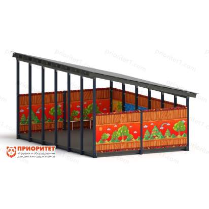 Теневой навес «Карандаши» №3 для детского сада сбоку