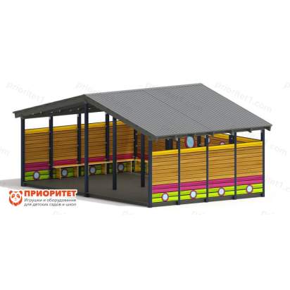 Теневой навес «Лукоморье» №1 для детского сада сбоку