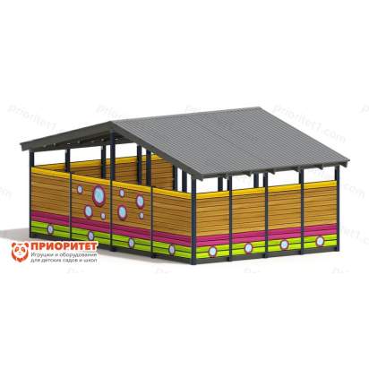 Теневой навес «Лукоморье» №1 для детского сада сзади