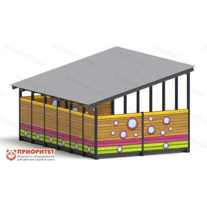 Теневой навес «Лукоморье» №3 для детского сада сбоку