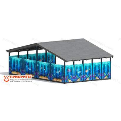 Теневой навес «Морской» №2 для детского сада сзади