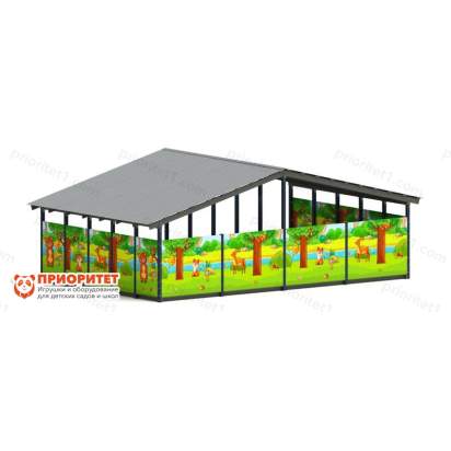 Теневой навес «Полянка» №2 для детского сада сзади 2