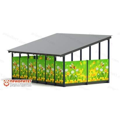 Теневой навес «Пчелка» №3 для детского сада сзади