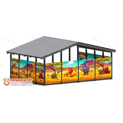 Теневой навес «Сафари» №1 для детского сада сзади 2