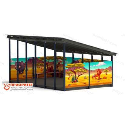 Теневой навес «Сафари» №3 для детского сада сбоку