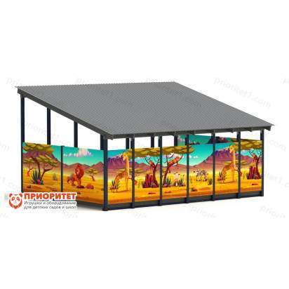 Теневой навес «Сафари» №3 для детского сада сзади