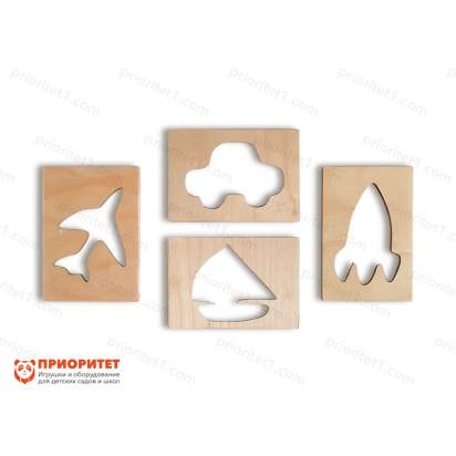 Трафареты для рисования песком «Виды транспорта» (4 штуки)