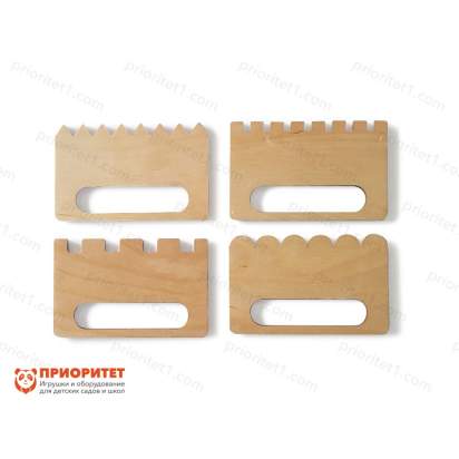 Трафареты для рисования песком «Гребешки» (4 штуки) для детей