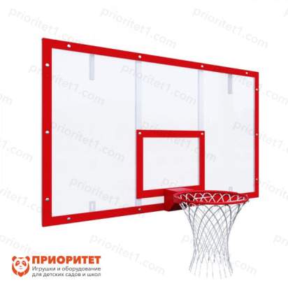 Щит баскетбольный игровой на раме (оргстекло), цвет разметки красный 2
