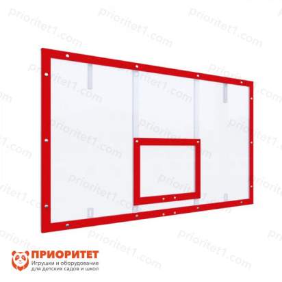 Щит баскетбольный игровой на раме (оргстекло), цвет разметки красный