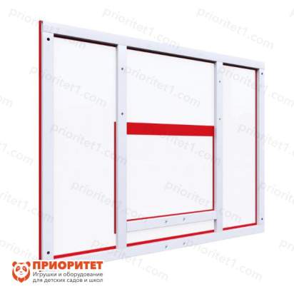 Щит баскетбольный тренировочный на раме (оргстекло), цвет разметки красный сзади