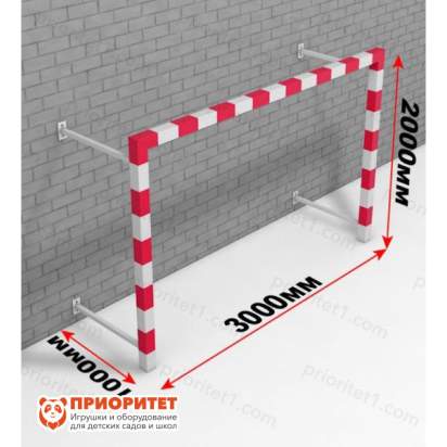 Детские минифутбольные гандбольные ворота (стальной профиль 80х80, красные)