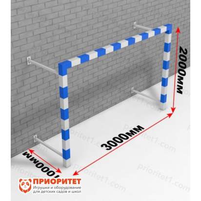 Детские складные минифутбольные гандбольные ворота (стальной профиль 80х80, голубые)