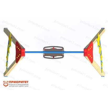 Качели деревянные «Звездочет» с сиденьем-люлькой вид снизу