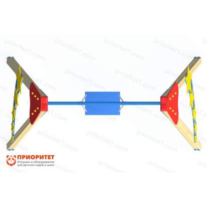 Качели деревянные «Звездочет» с сиденьем без спинки вид снизу