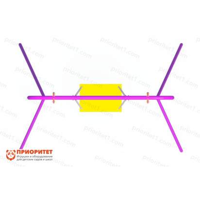 Качели на металлических стойках с сиденьем без спинки вид снизу