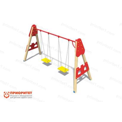 Качели деревянные «Крепость» с сиденьем без спинки