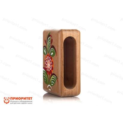 Коробочка «Малышка» с росписью, Мастерская Сереброва (8x5x3 см), вид сбоку