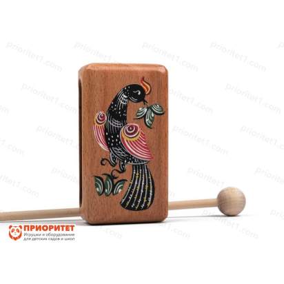 Коробочка малая с росписью, Мастерская Сереброва (9x5x3 см), вид спереди