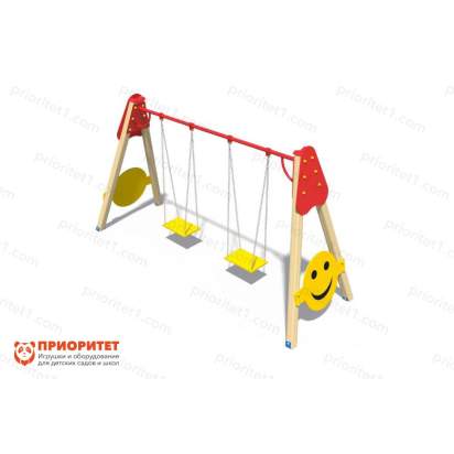 Качели деревянные «Смайлик» с сиденьем без спинки