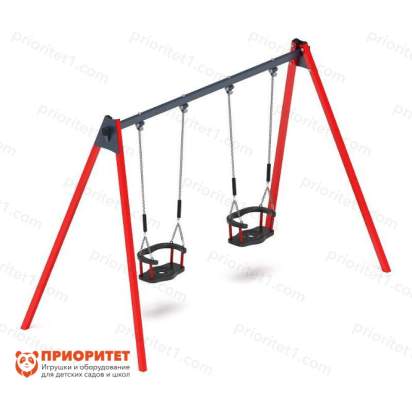 Качели двойные металлические №3 для детской площадки_1