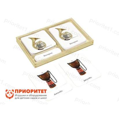 Комплект трехчастных карточек Монтессори «Музыкальные инструменты»_1