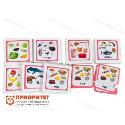 Комплект карточек Монтессори «Чтение с классификацией» (розовая серия)_1