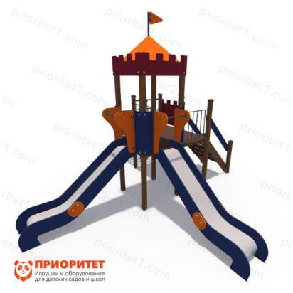 Детский игровой комплекс Башня с двумя горками_1