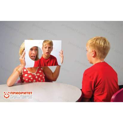 Зеркало с отверстием для логопедических занятий (односторонее)