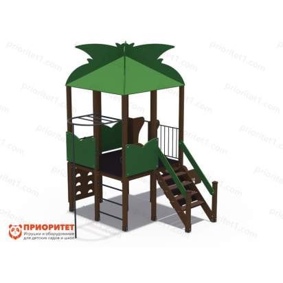Детский игровой комплекс Дом на дереве (металлический скат) 1_1