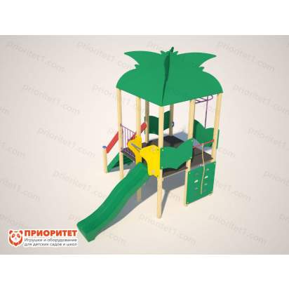Детский игровой комплекс «Дом на дереве» (пластиковый скат)