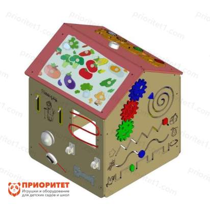 Бизидом с паровозиком «Бабушкин помощник» (розовая крыша)_1