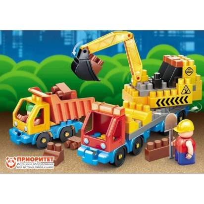 Конструктор Bauer Стройка Набор Экскаватор и грузовик (69 элементов) 3_1