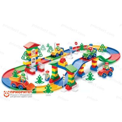 Конструктор Bauer Автодорога с треком и машинками (160 элементов) 2_1