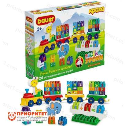 Конструктор Bauer Веселые уроки Учим цифры и буквы с обучающими карточками_1