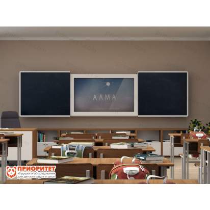 Интерактивная раздвижная доска с магнитно-меловой поверхностью Фибоначчи