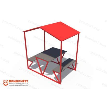 Столик взрослый с навесом «Беседка» красный