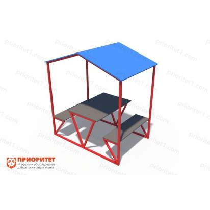 Столик взрослый с навесом «Беседка» синий