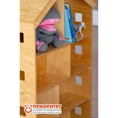 Стеллаж для игрушек и книг «Волшебный домик» натуральный-0001