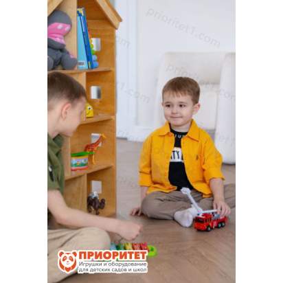 Стеллаж для игрушек и книг «Волшебный домик» натуральный-0008