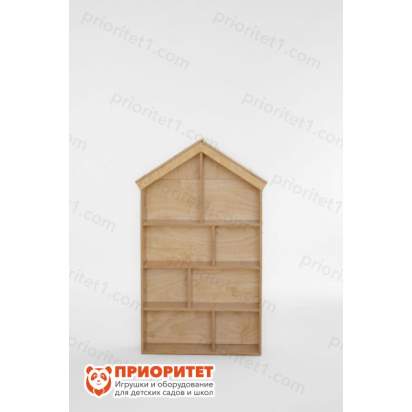 Стеллаж для игрушек и книг «Волшебный домик» натуральный-0019