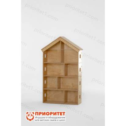 Стеллаж для игрушек и книг «Волшебный домик» натуральный-0021