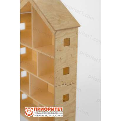 Стеллаж для игрушек и книг «Волшебный домик» натуральный-0023
