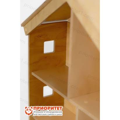 Стеллаж для игрушек и книг «Волшебный домик» натуральный-0024
